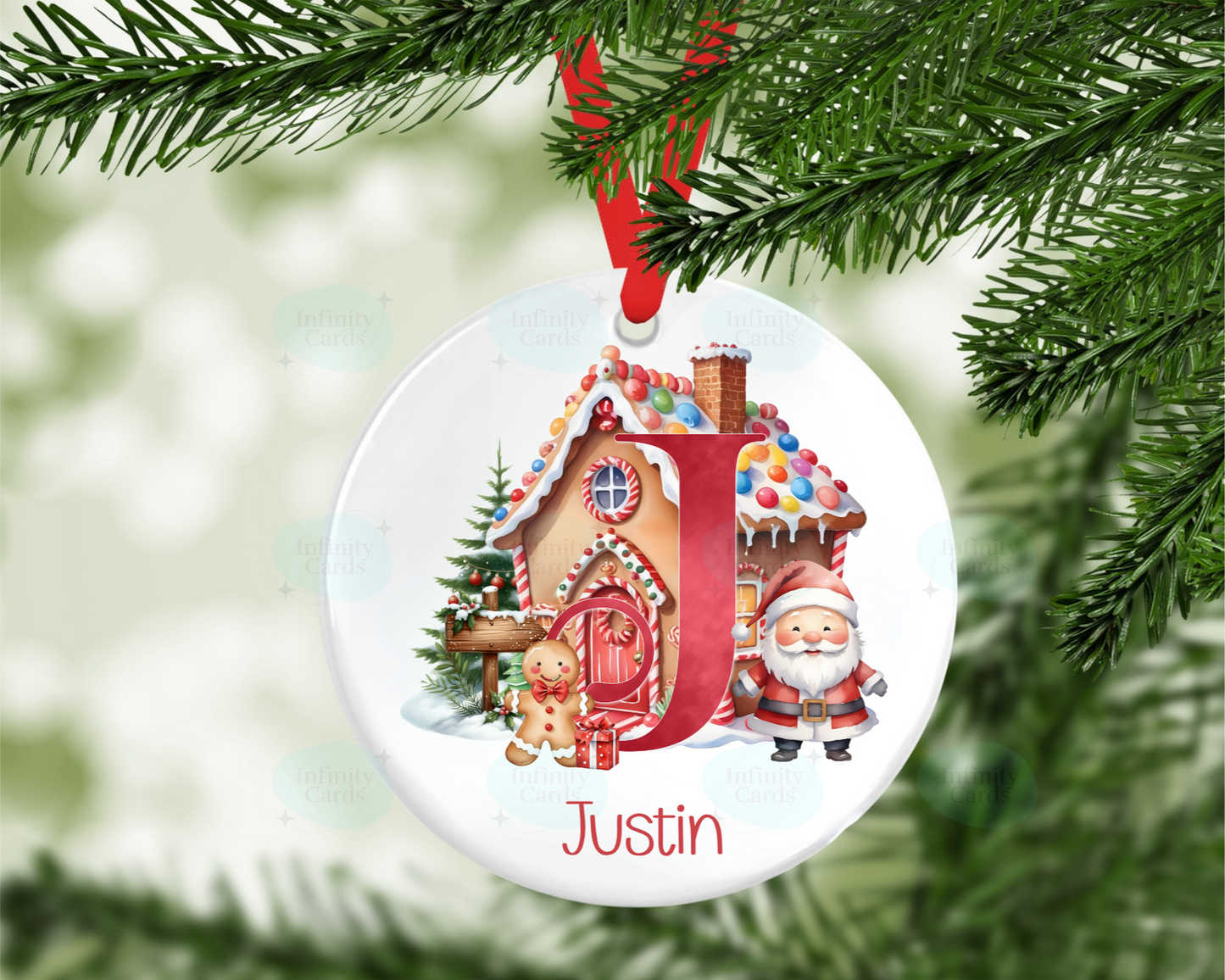 Personalised Gingerbread House Initial Christmas Tree Decoration