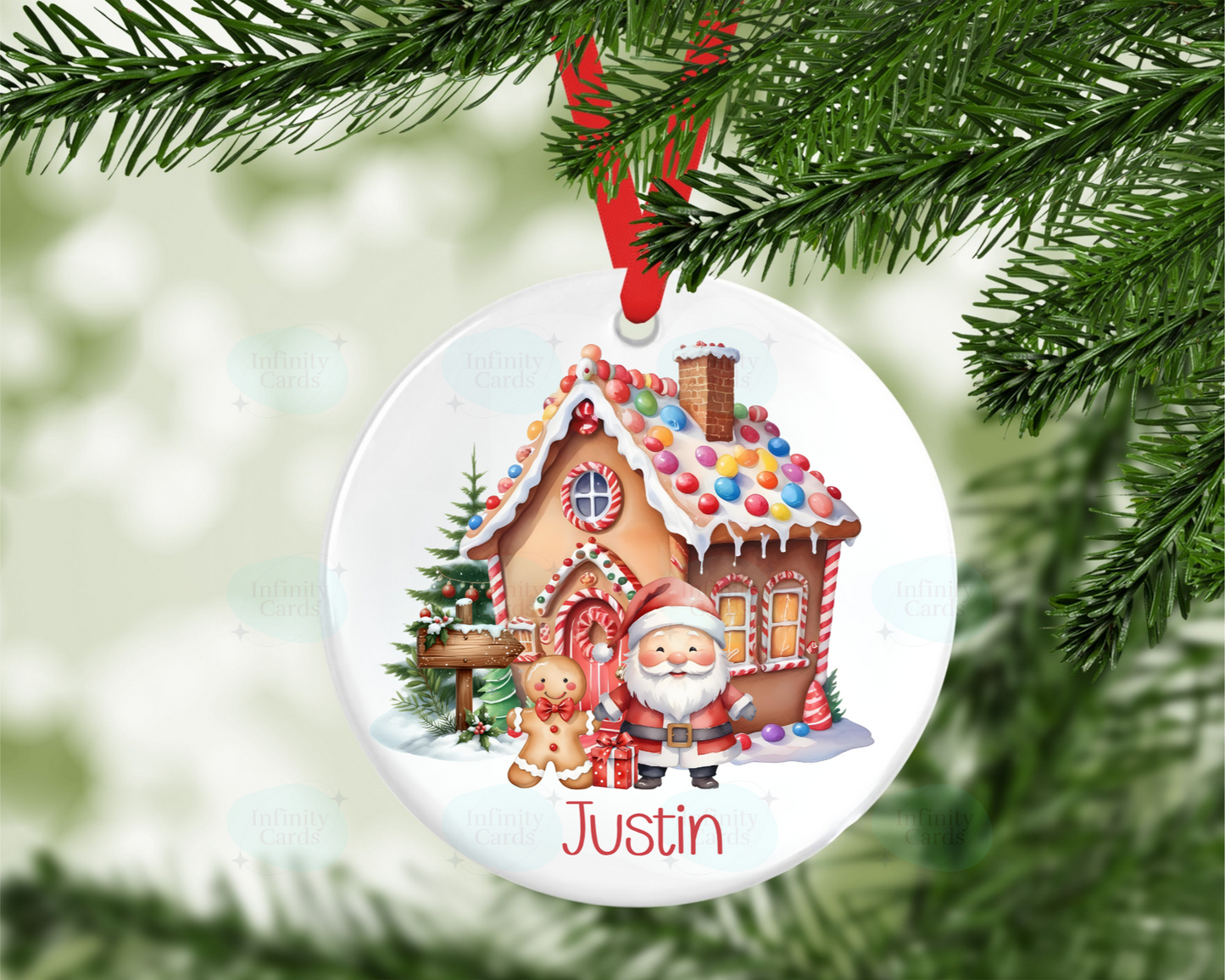 Personalised Gingerbread House Christmas Tree Decoration