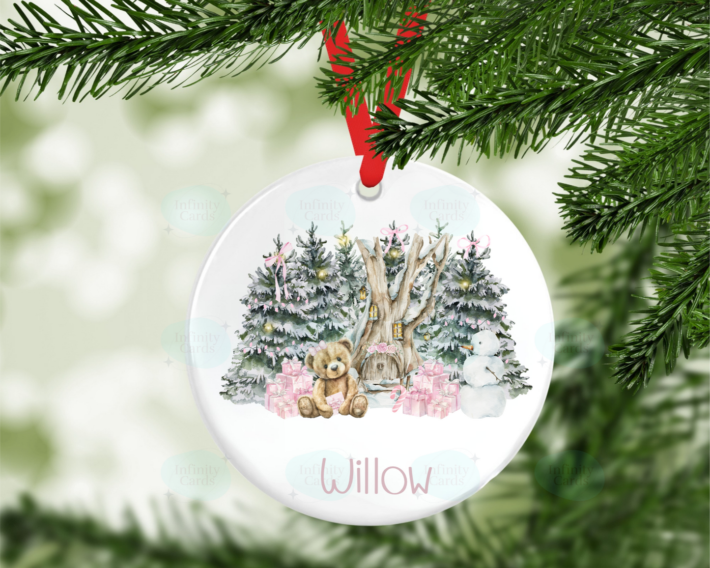 Personalised Teddy Christmas Tree Decoration