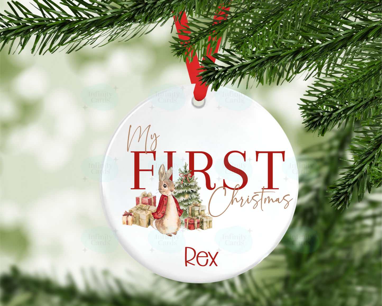 Personalised My First Christmas Peter Rabbit Christmas Tree Decoration