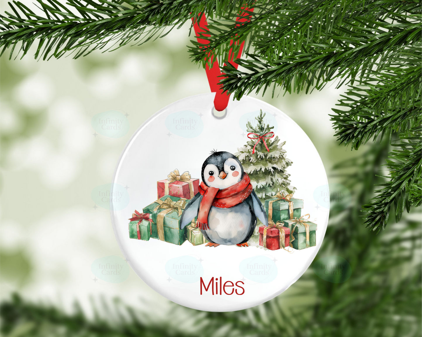 Personalised Penguin Christmas Tree Decoration