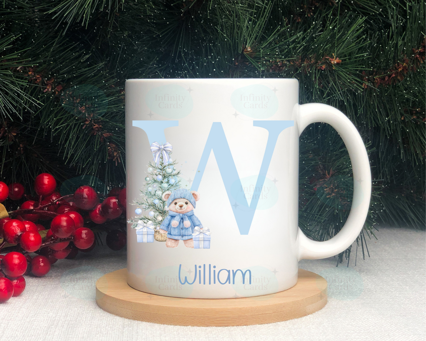 Personalised Christmas Bear Mug