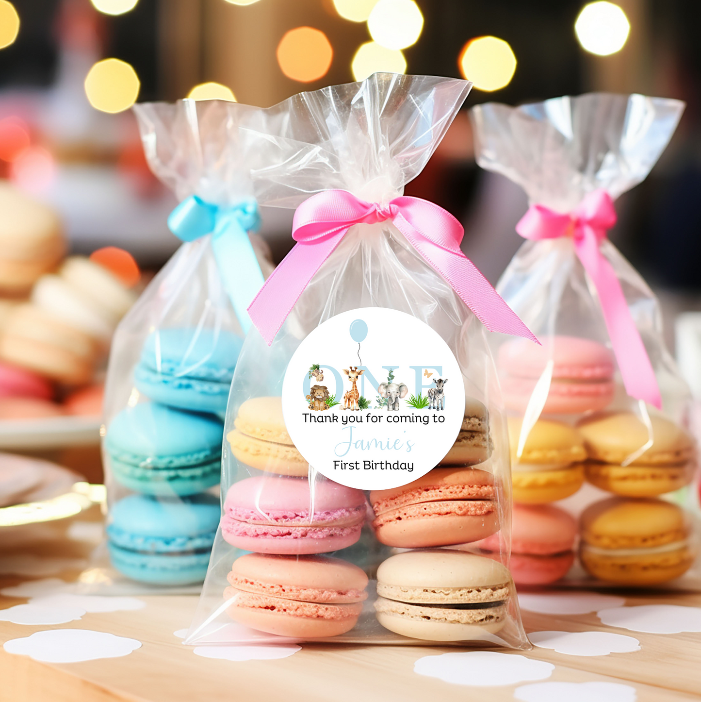 24 X Personalised 1st Birthday Thank You For Coming To My Party Stickers