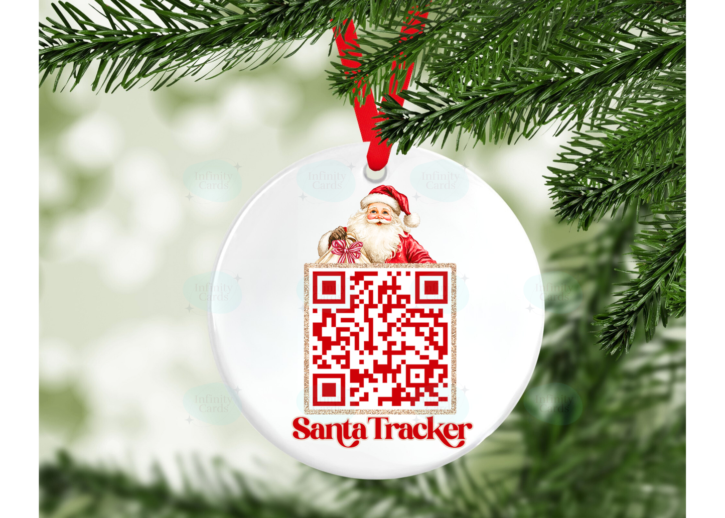 Track Santa Christmas Hanging Decoration
