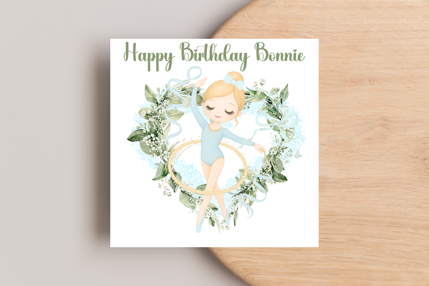 Personalised Blue Ballerina Birthday Card