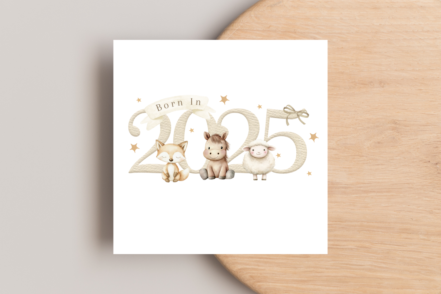 Animals Born in 2025 New Baby Card
