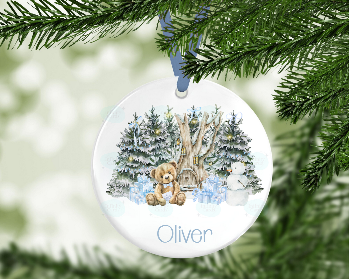 Personalised Teddy Christmas Tree Decoration