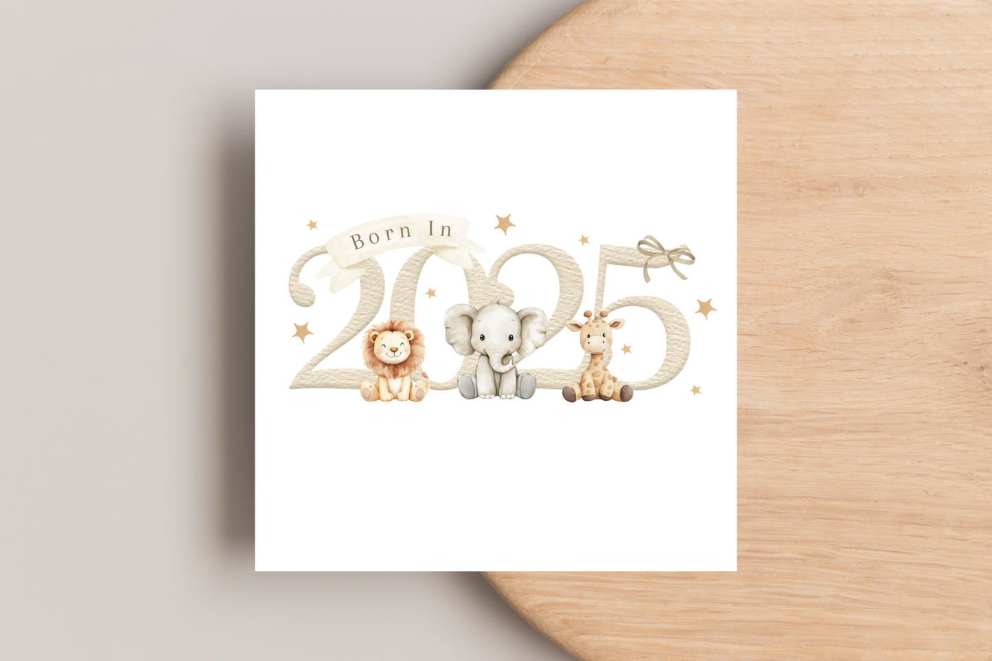 Animals Born in 2025 New Baby Card