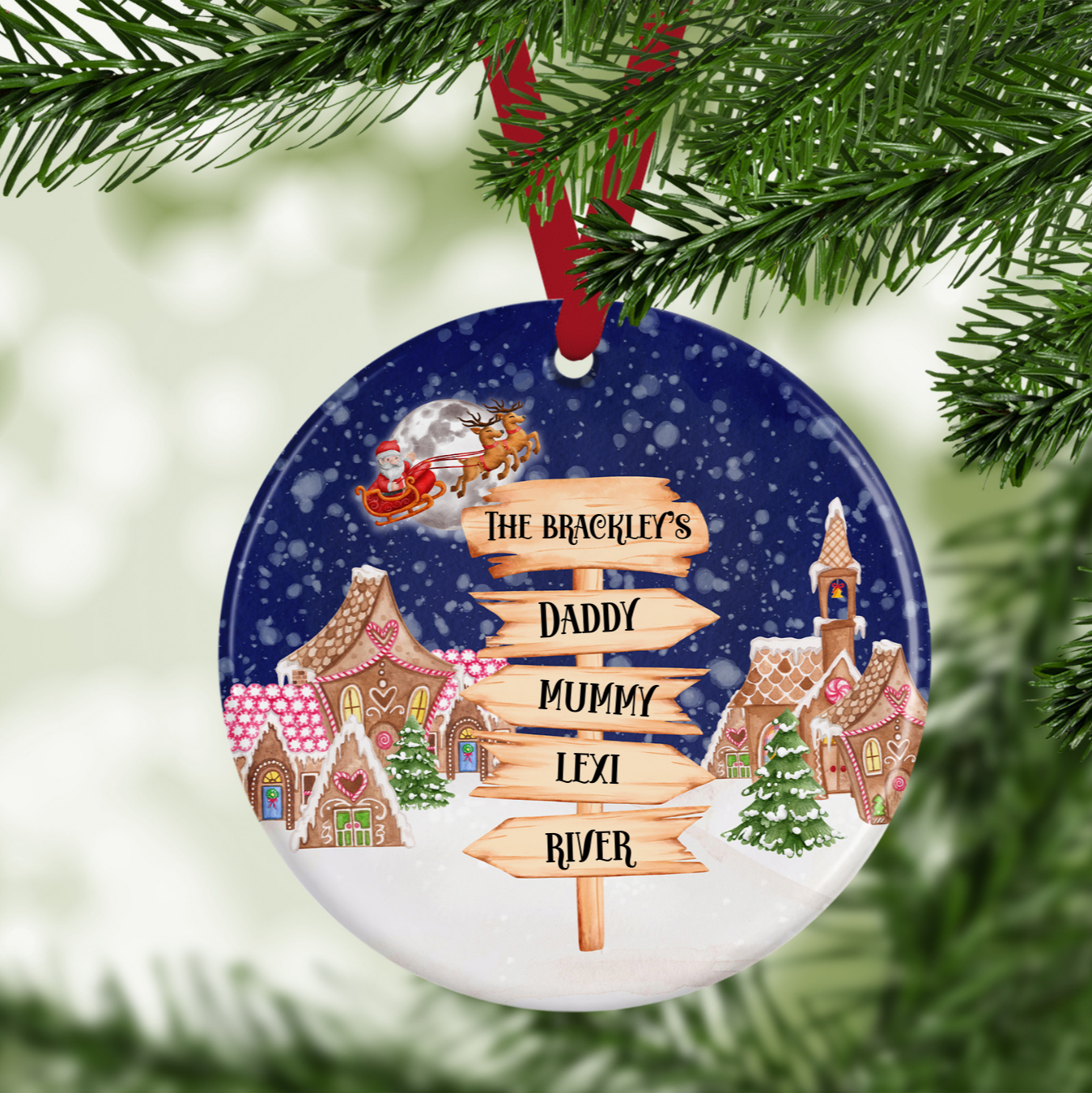 Personalised Family Names Christmas Bauble