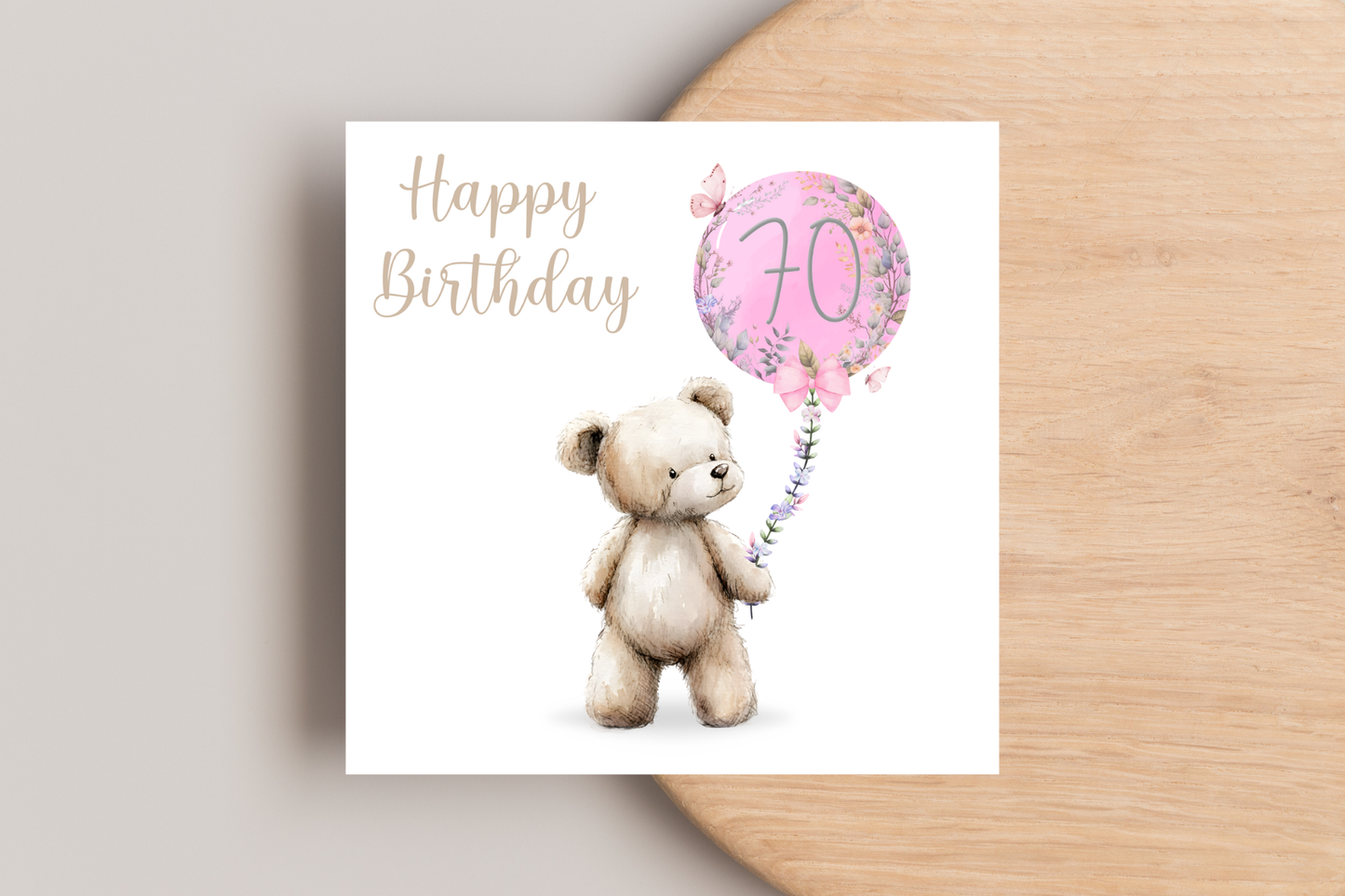 Bear 70th Birthday Card