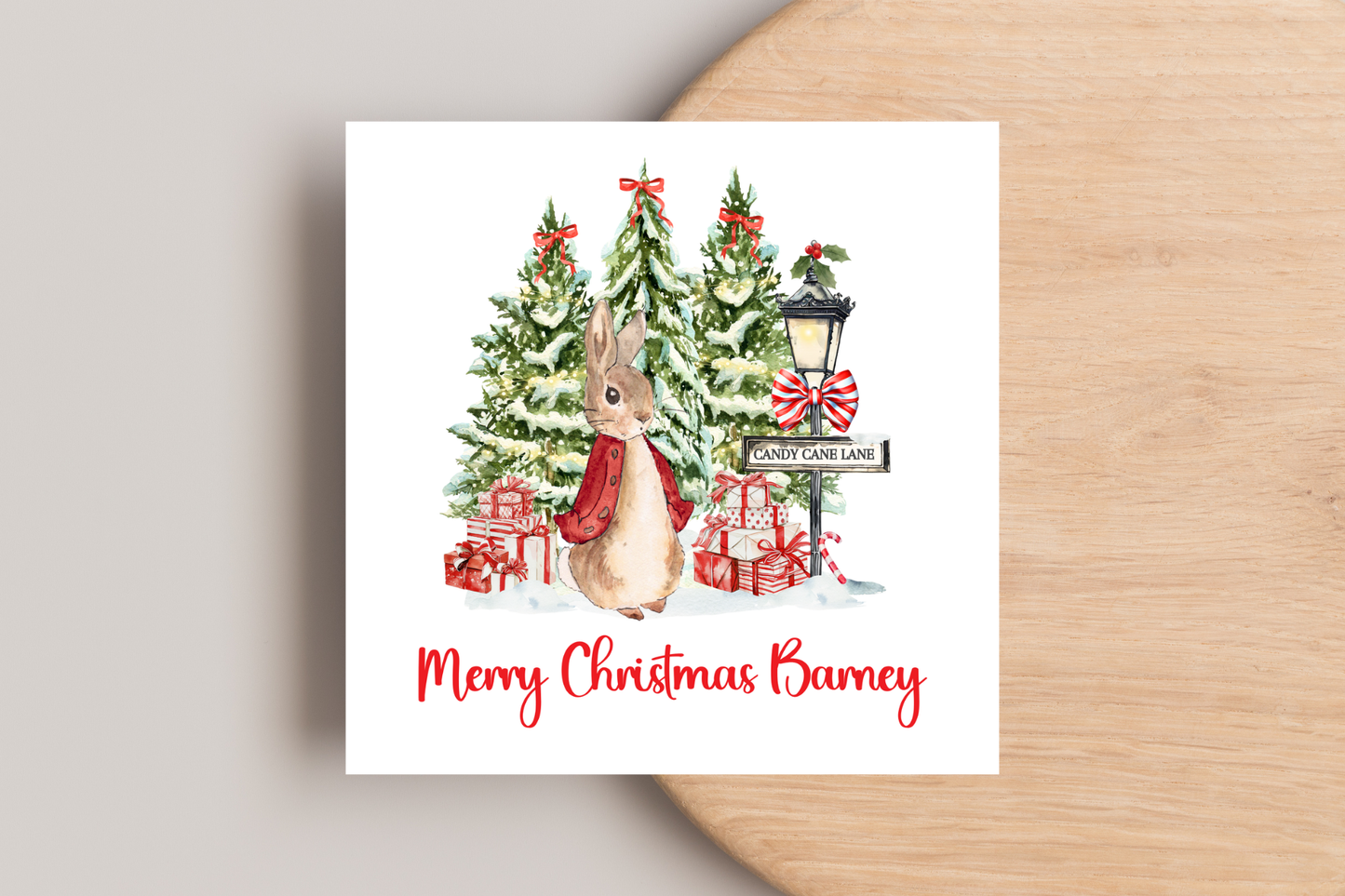 Personalised Peter Rabbit Christmas Card