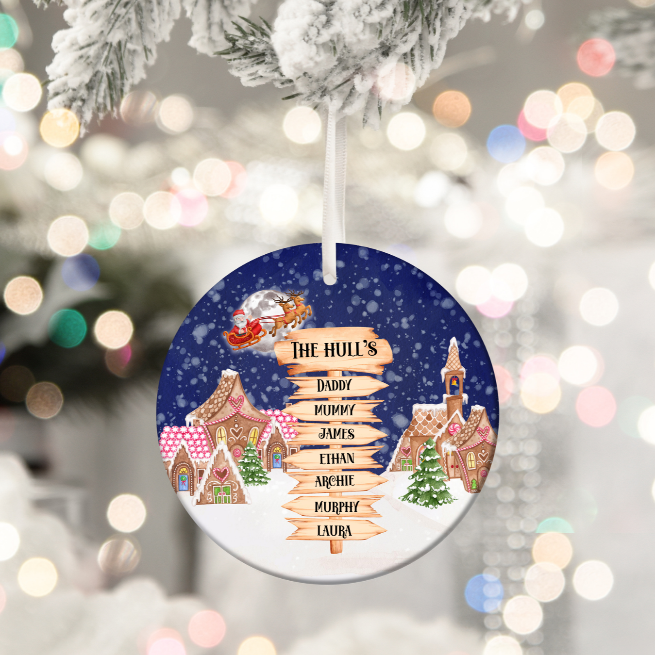Personalised Family Names Christmas Bauble
