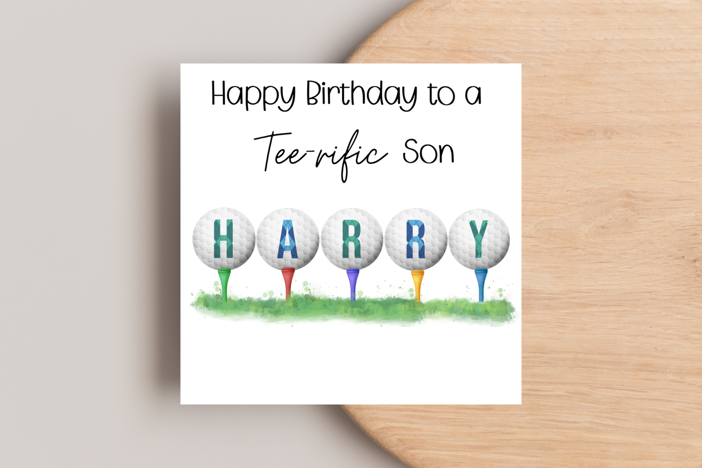 Personalised Golf Ball Name Birthday Card