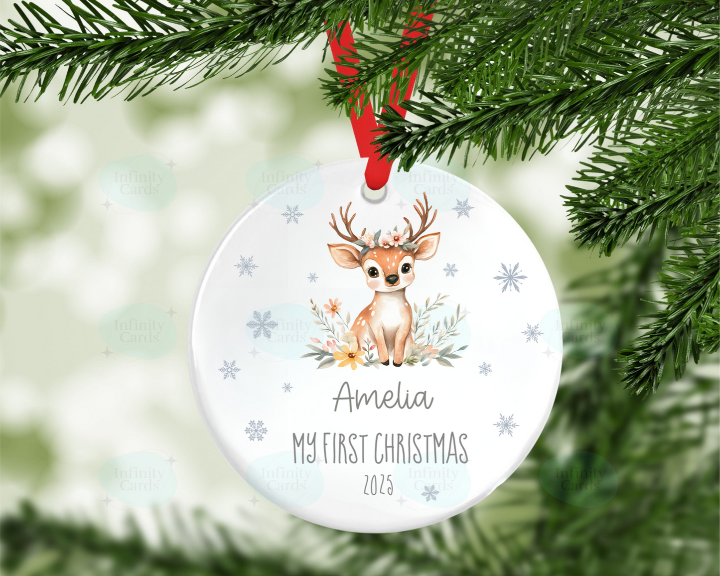 Personalised Reindeer My First Christmas Tree Decoration