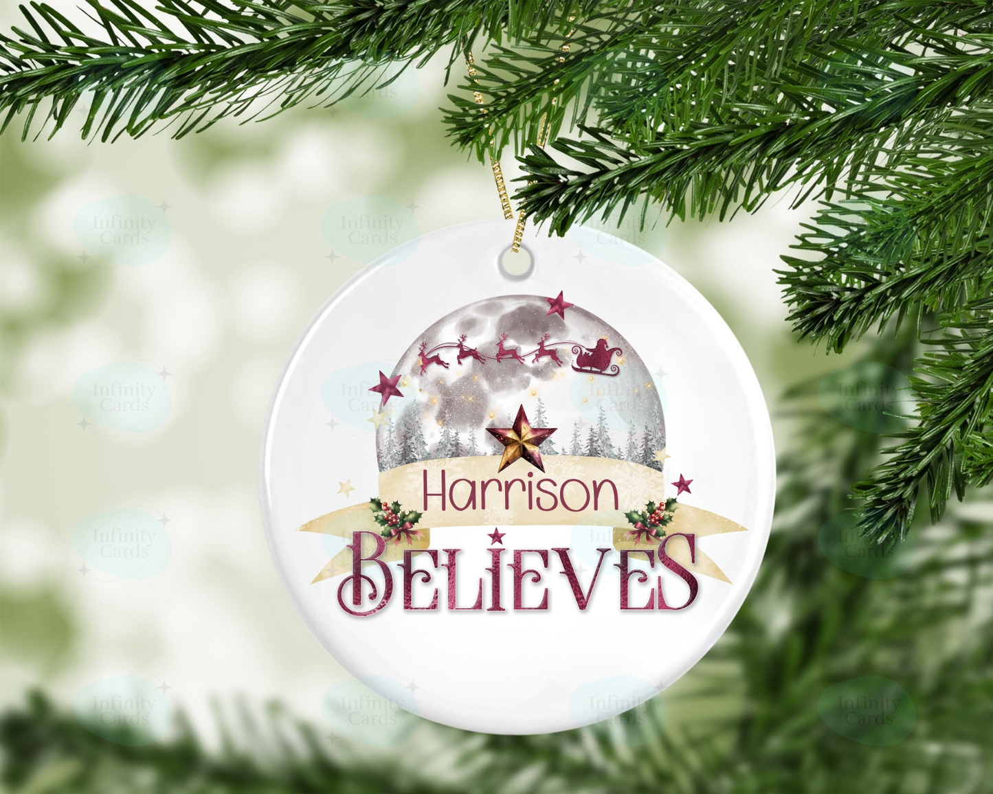 Personalised Believes Christmas Tree Decoration