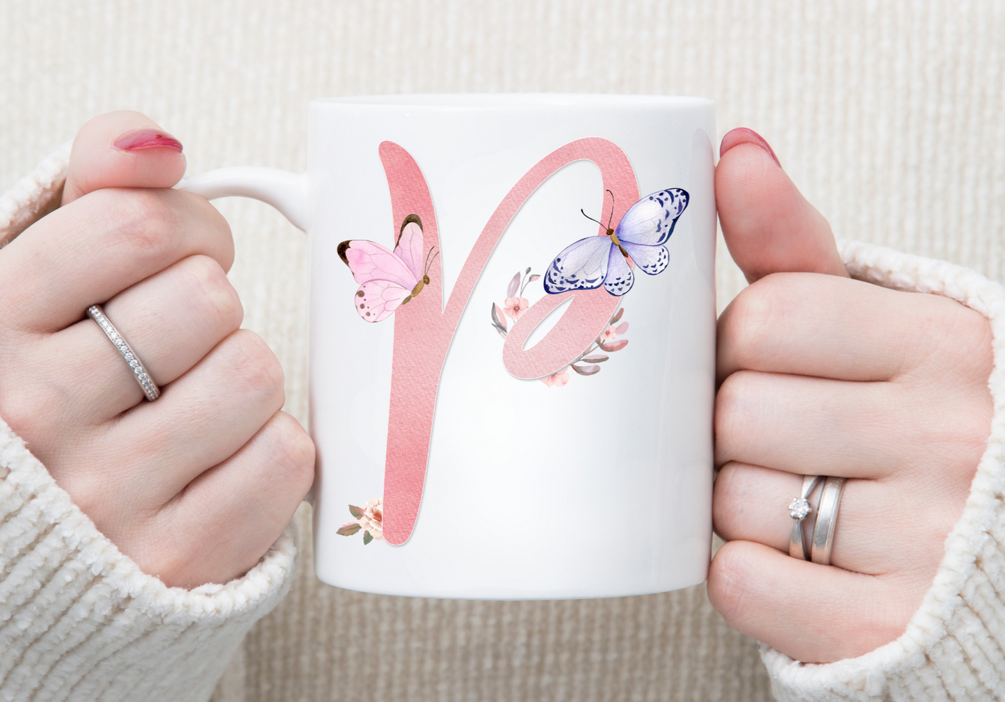Personalised Butterfly Initial Mug