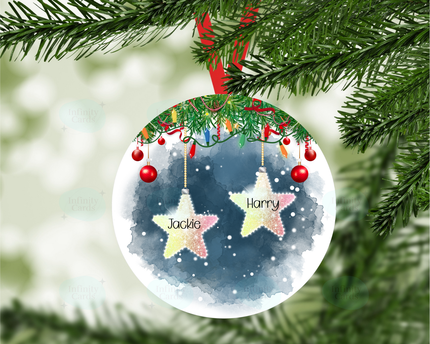 Personalised Star Family Christmas Tree Decoration