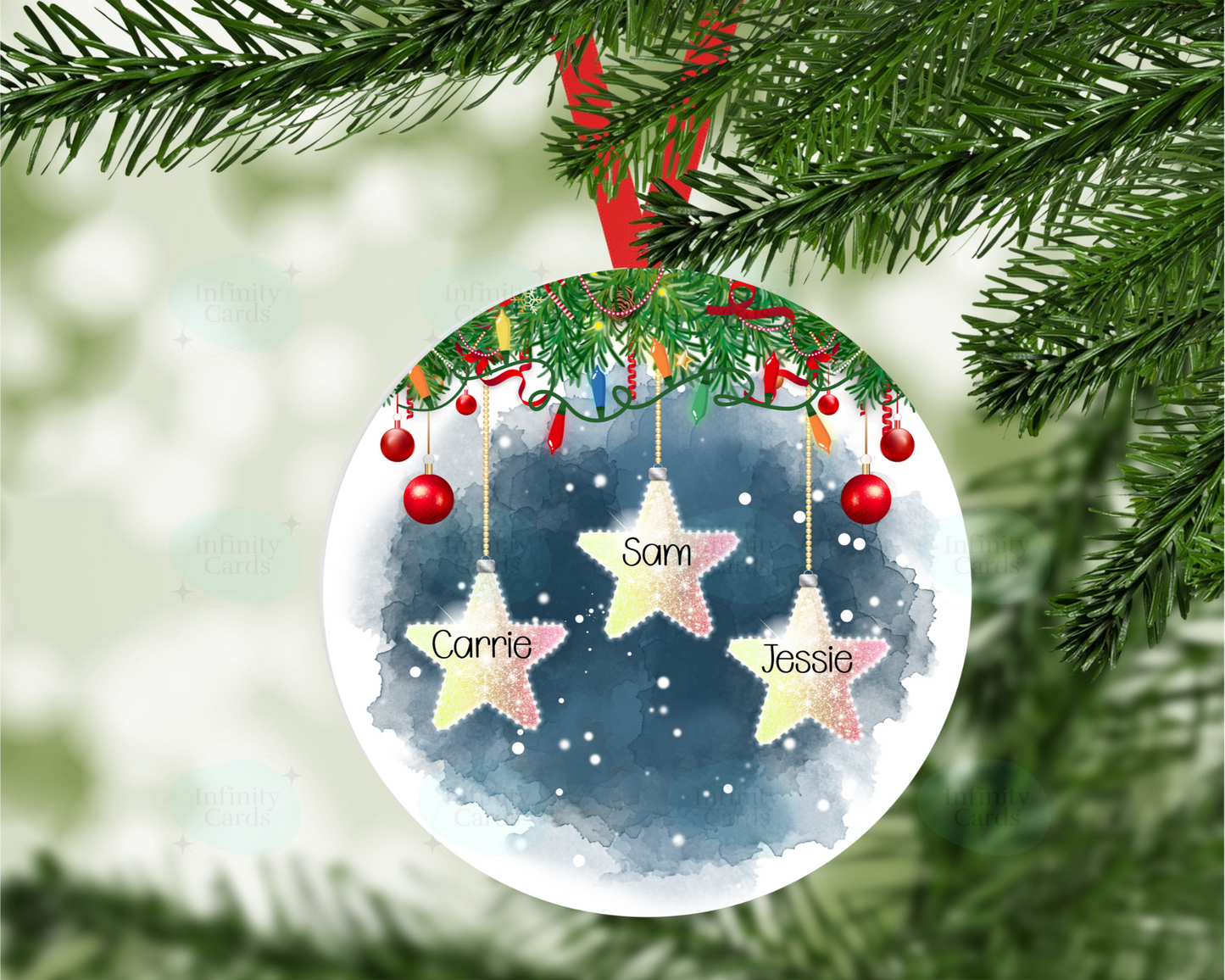 Personalised Star Family Christmas Tree Decoration