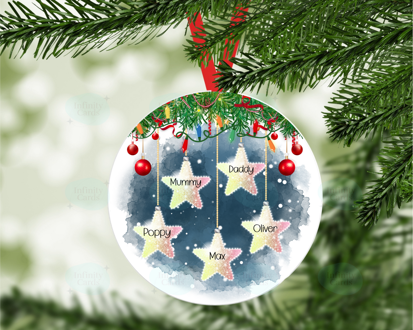 Personalised Star Family Christmas Tree Decoration