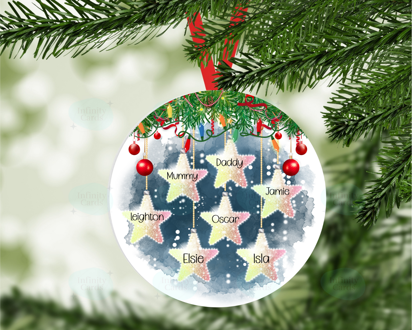 Personalised Star Family Christmas Tree Decoration