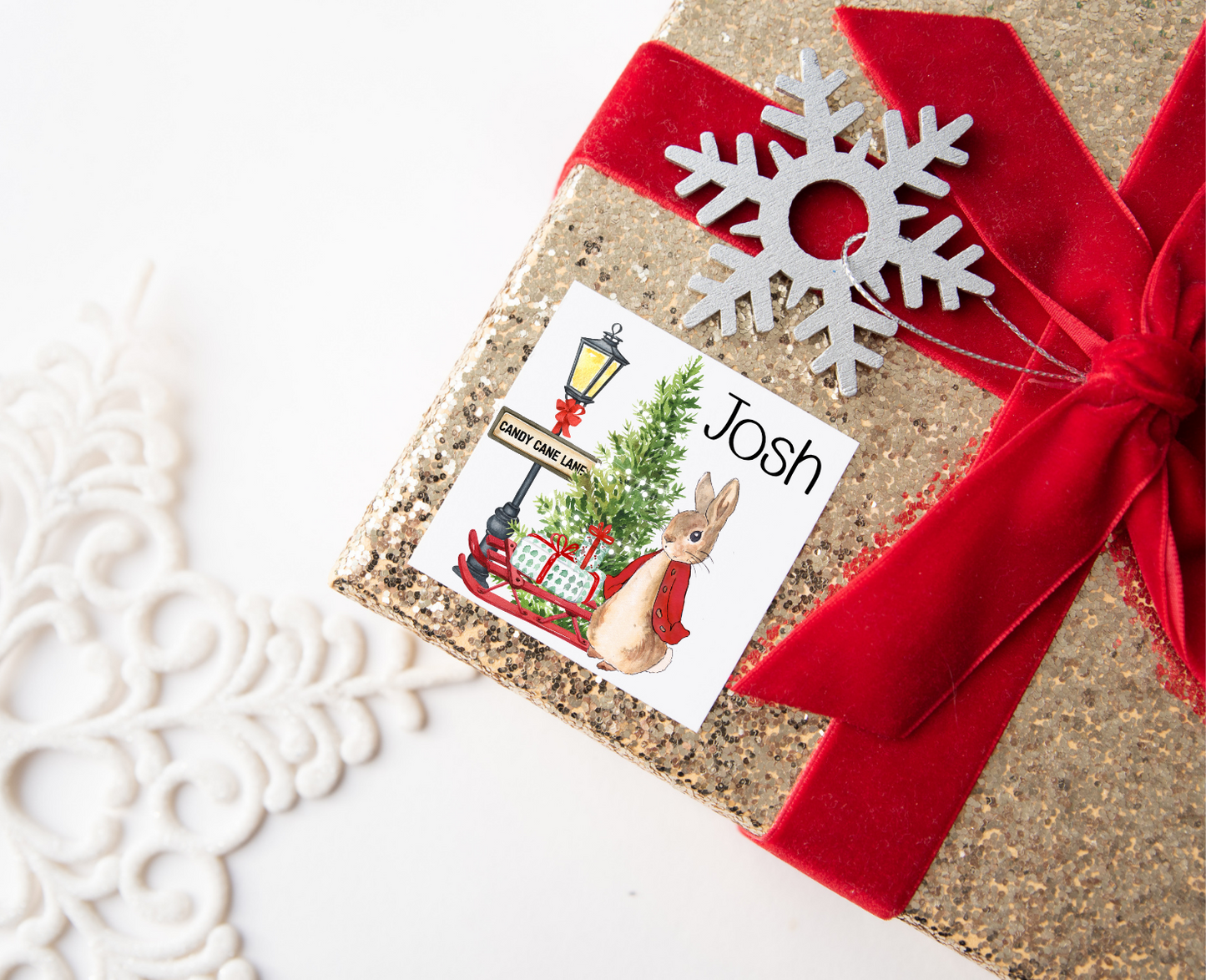 Personalised Peter Rabbit Christmas Present Labels