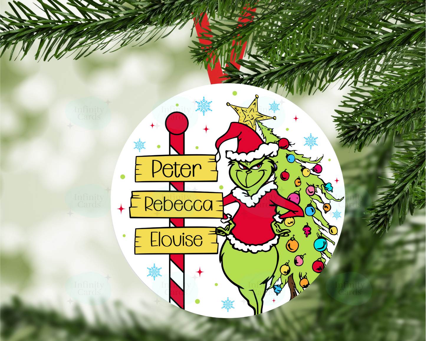PersonalisedThe Grinch Family Christmas Tree Decoration