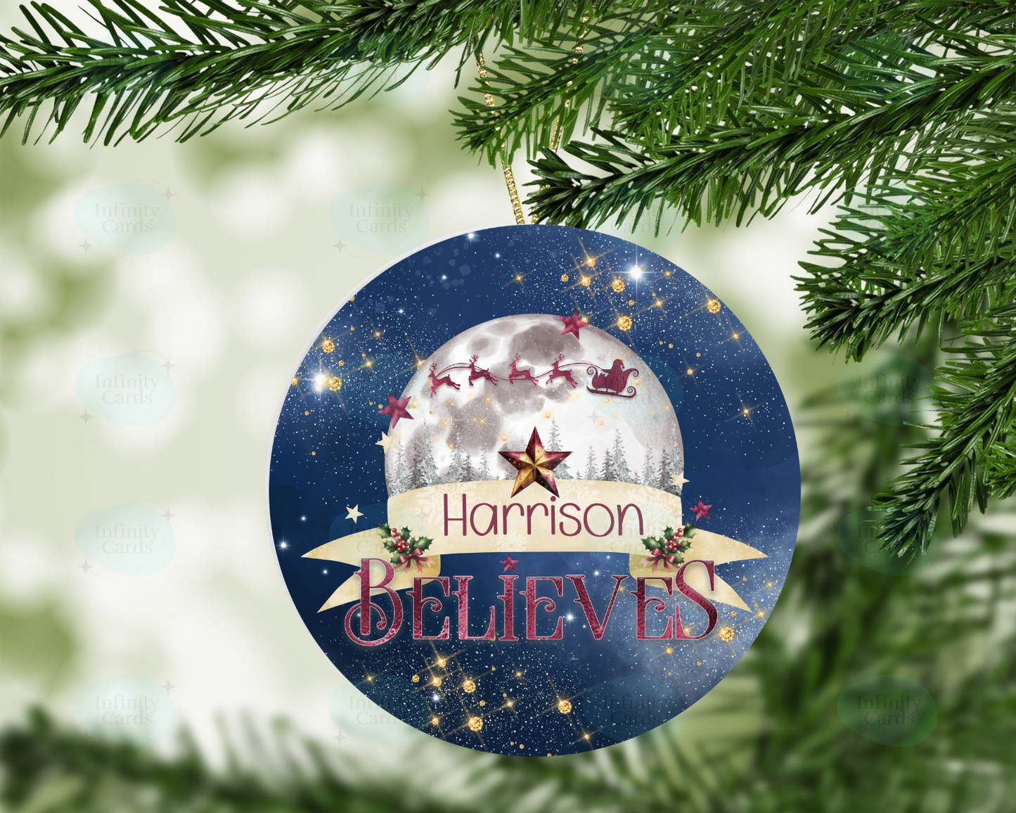 Personalised Believes Christmas Tree Decoration