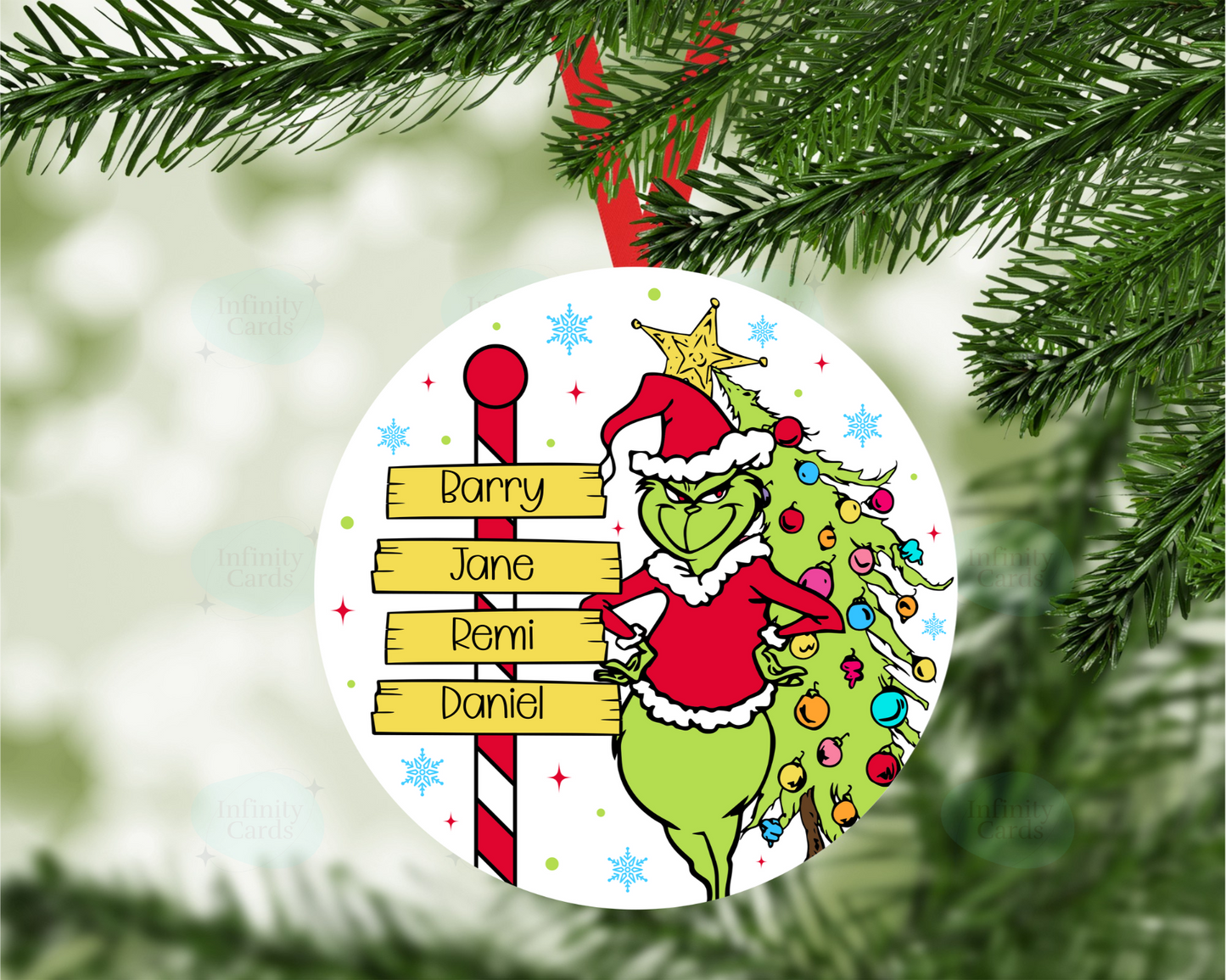 PersonalisedThe Grinch Family Christmas Tree Decoration