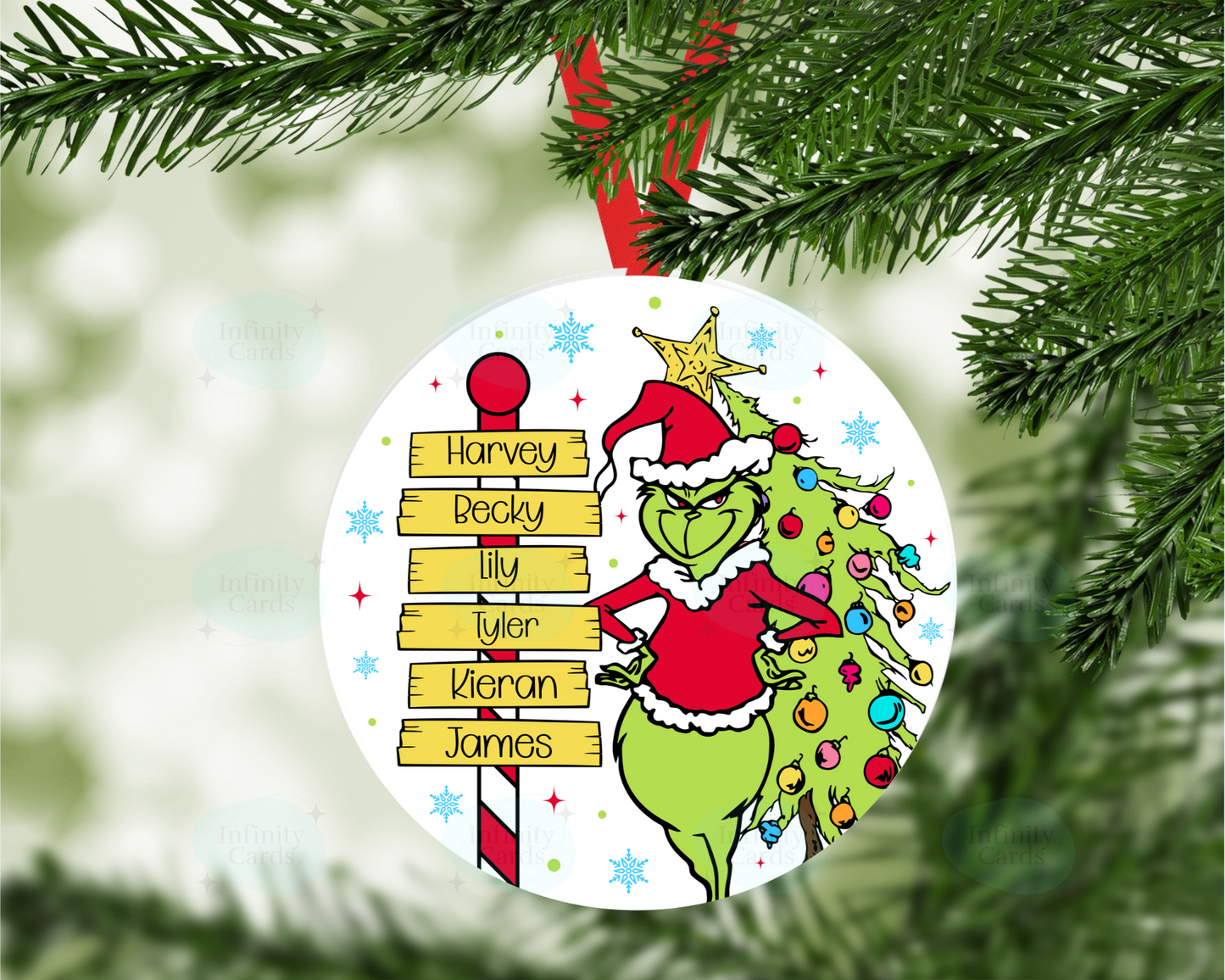 PersonalisedThe Grinch Family Christmas Tree Decoration