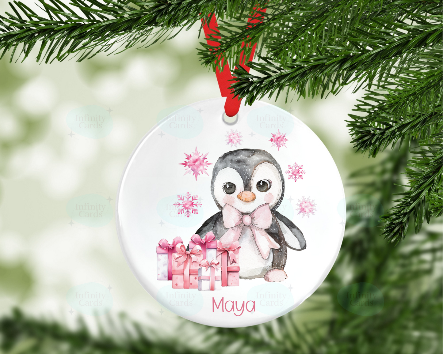 Personalised Penguin Christmas Tree Decoration