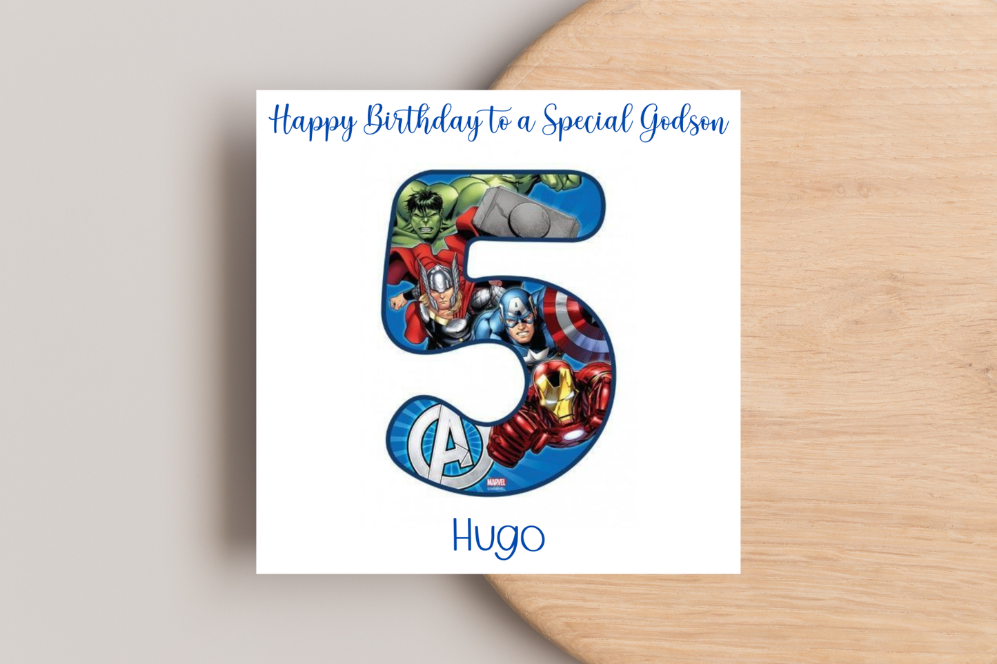 Superhero-Themed Personalised Birthday Card - Avengers