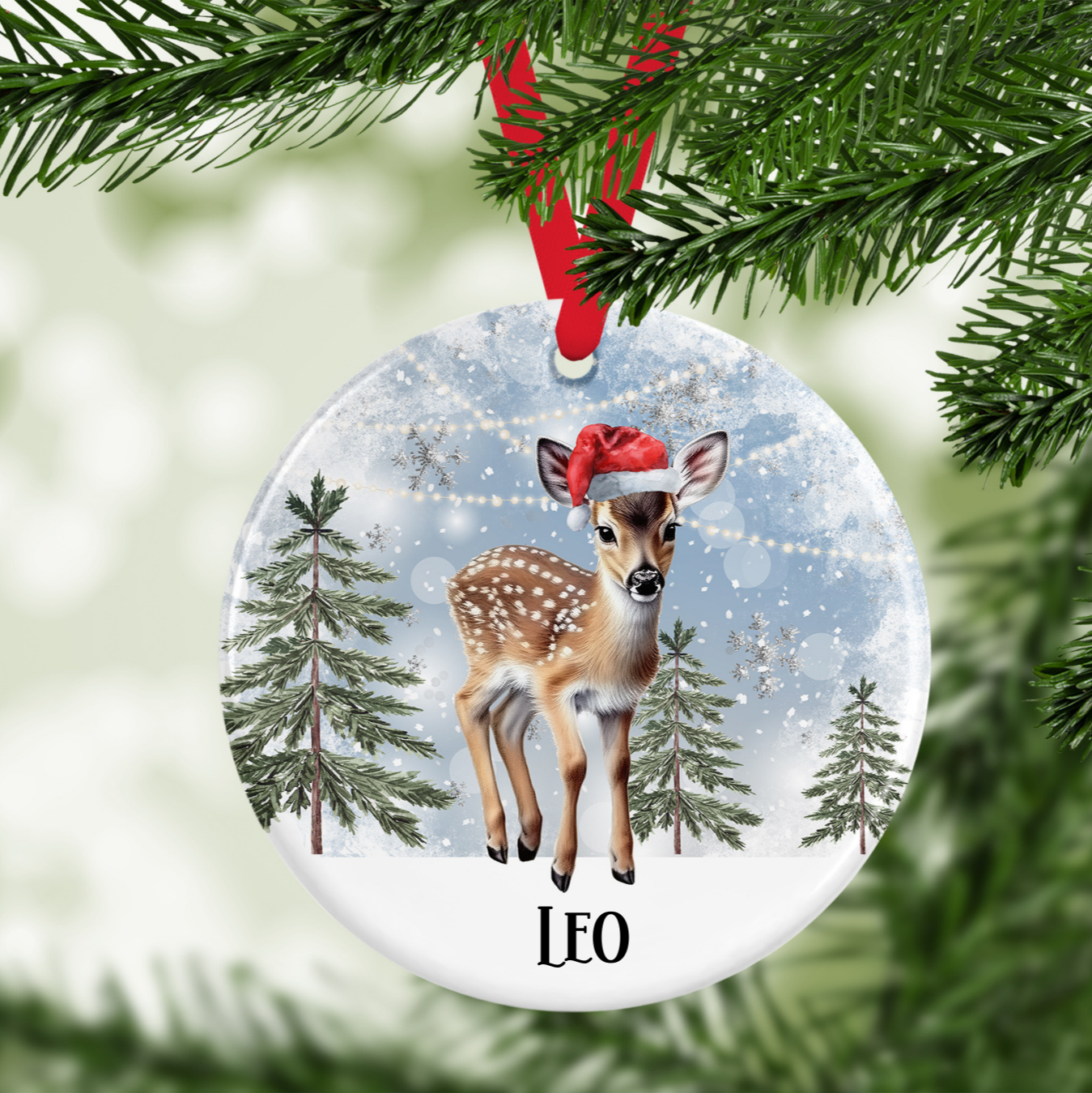 Personalised Christmas Winter Scene Bauble