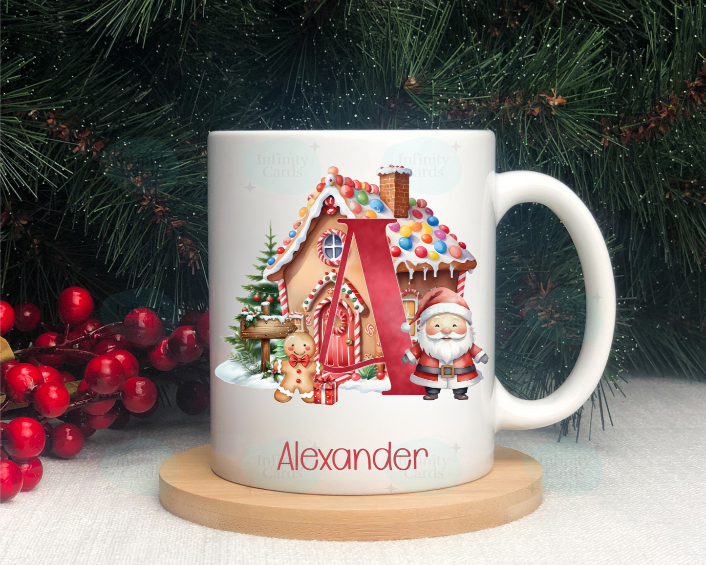 Personalised Gingerbread House Christmas Mug