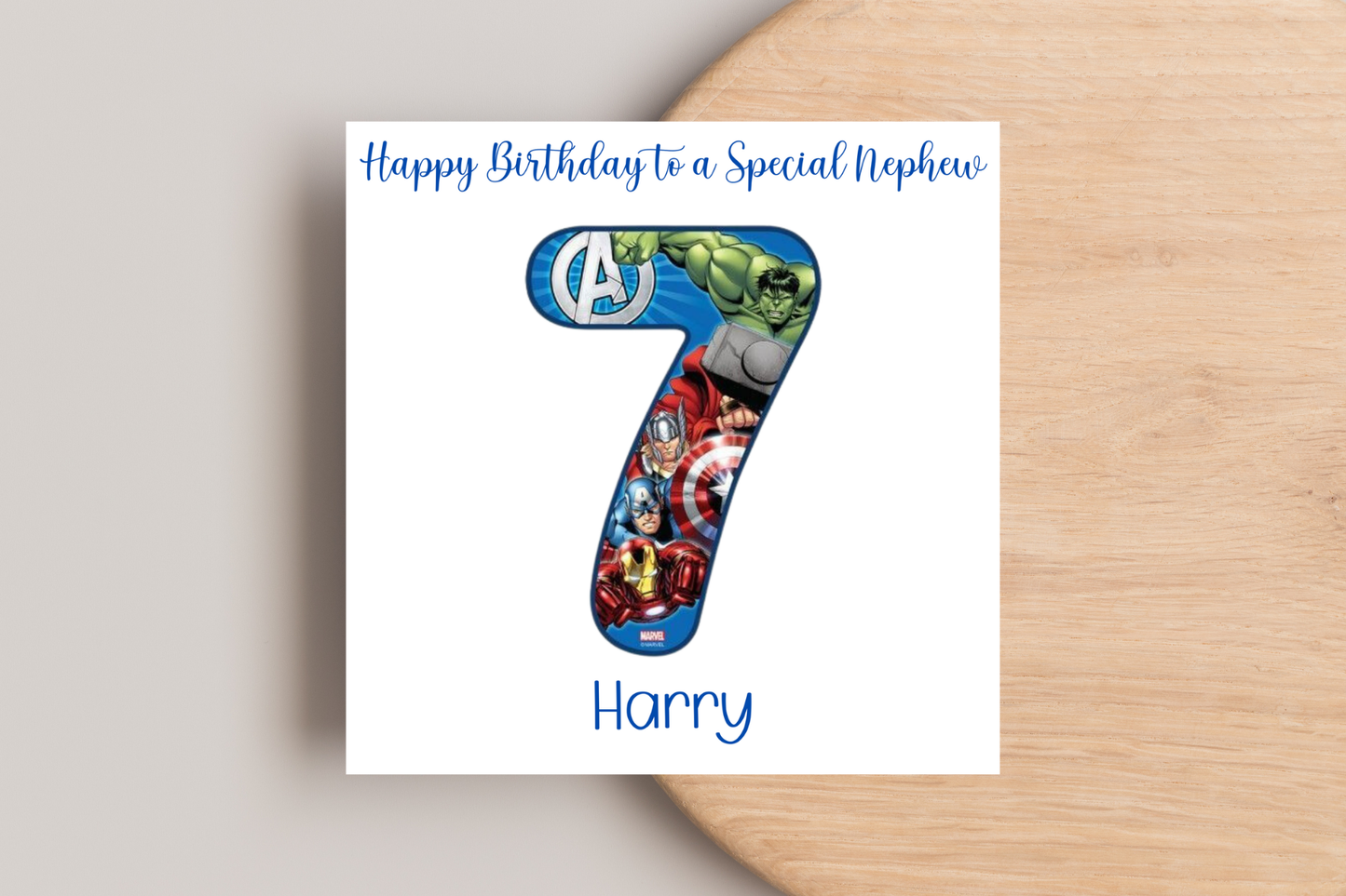 Superhero-Themed Personalised Birthday Card - Avengers