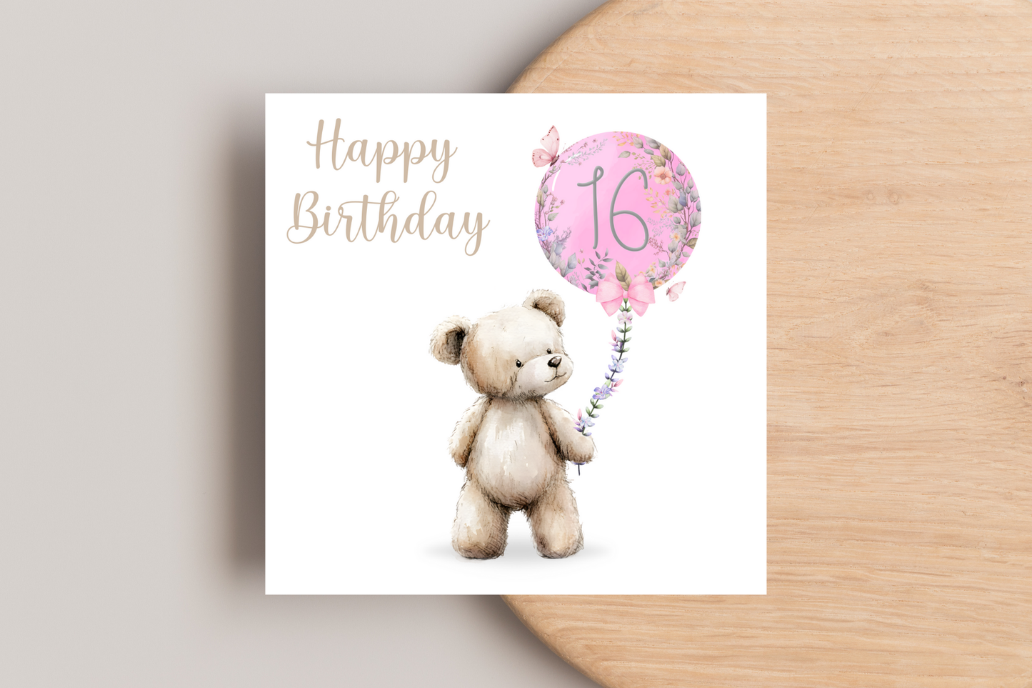 Bear 16th Birthday Card