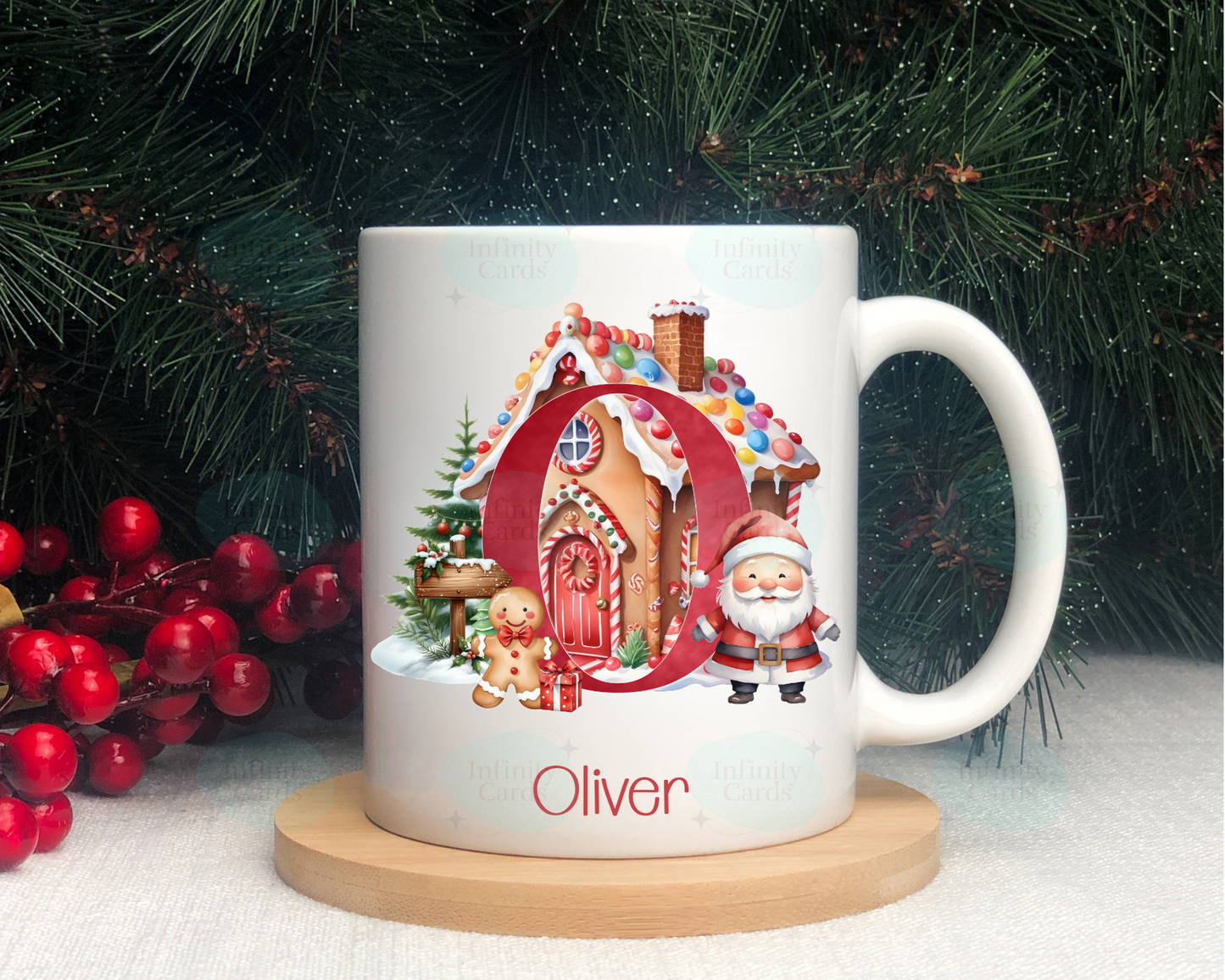 Personalised Gingerbread House Christmas Mug