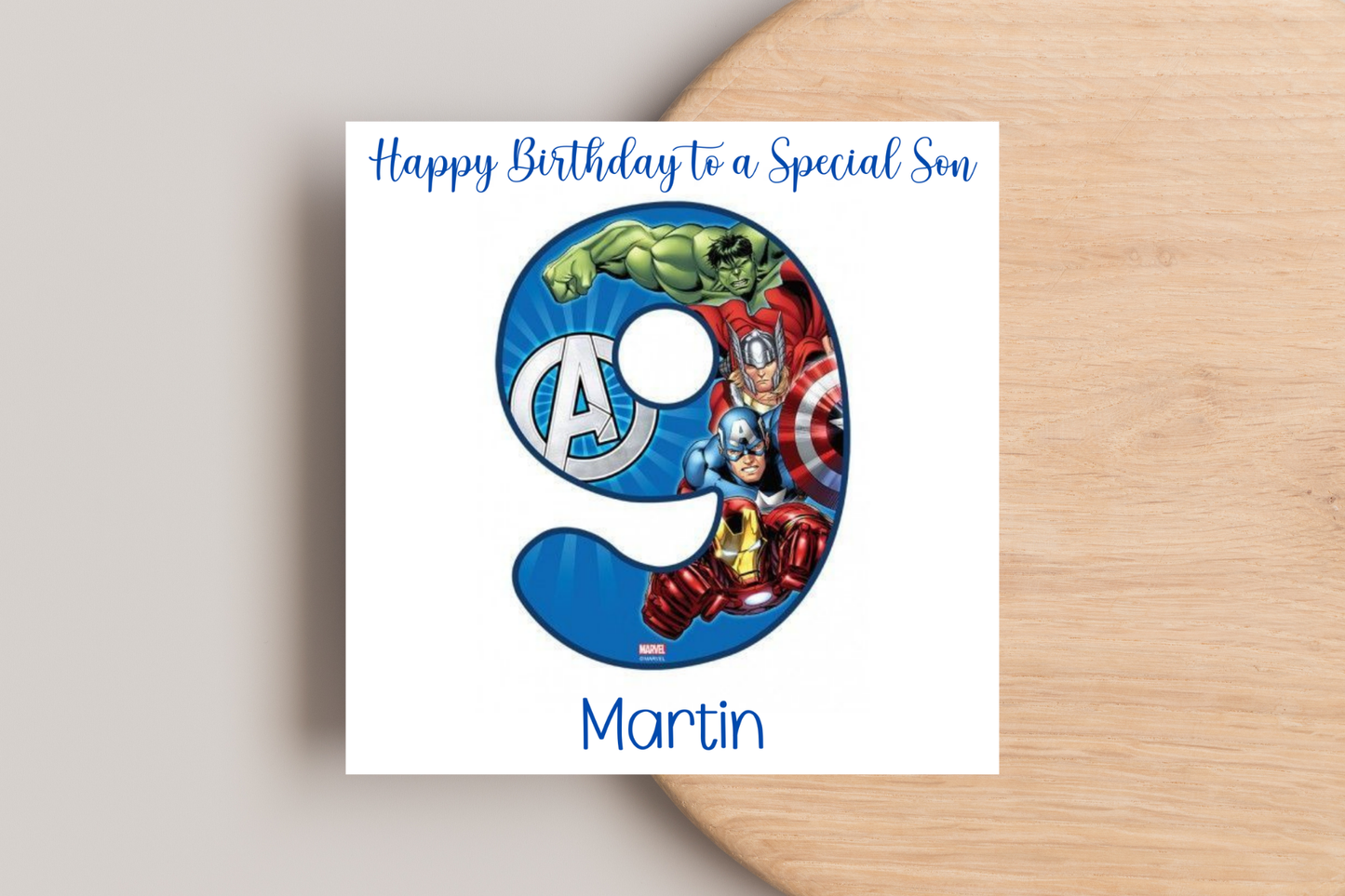 Superhero-Themed Personalised Birthday Card - Avengers