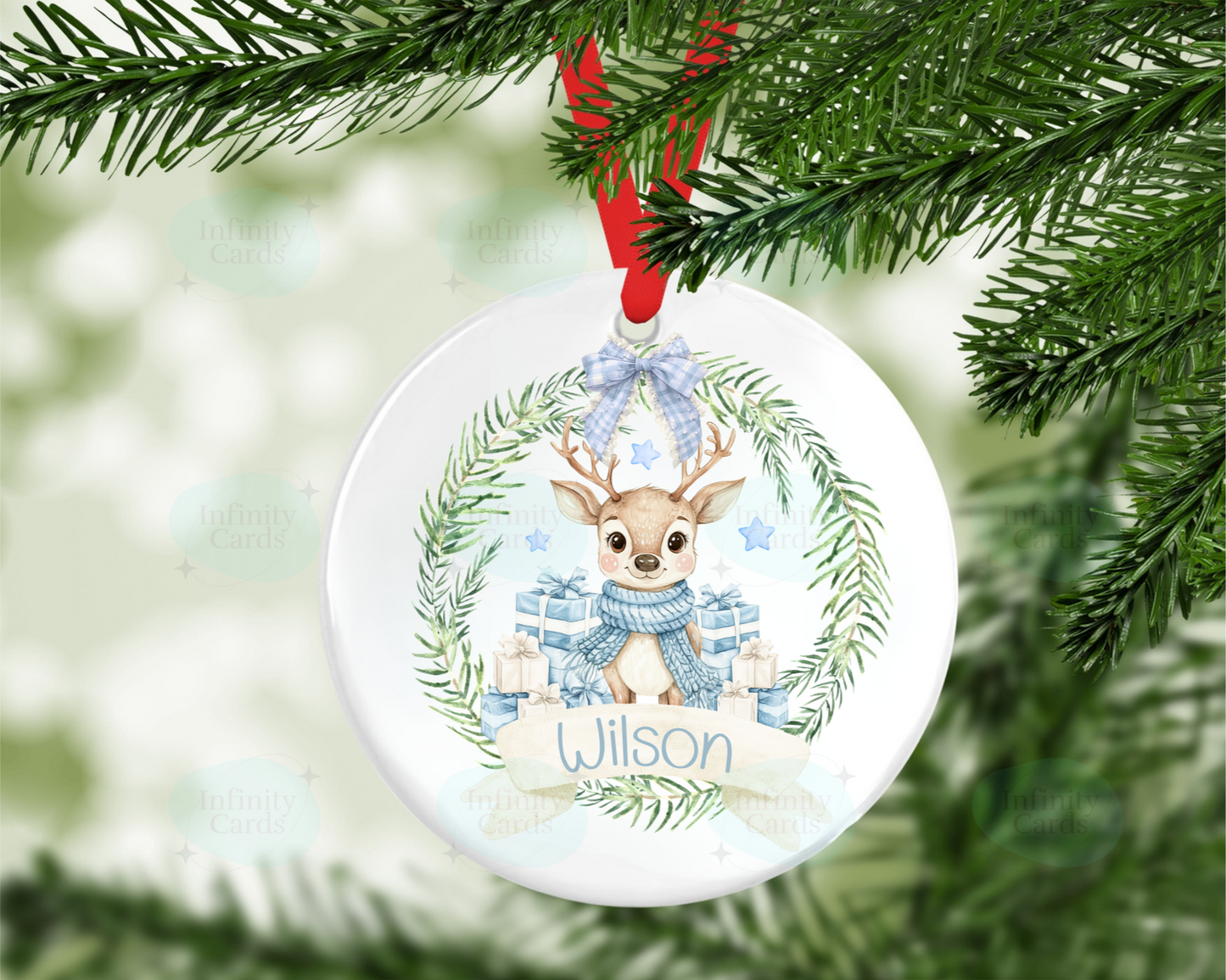 Personalised Reindeer Christmas Tree Decoration