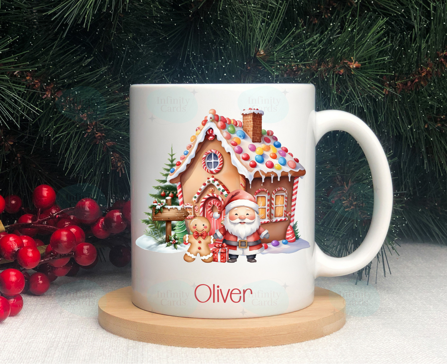 Personalised Gingerbread House Christmas Mug