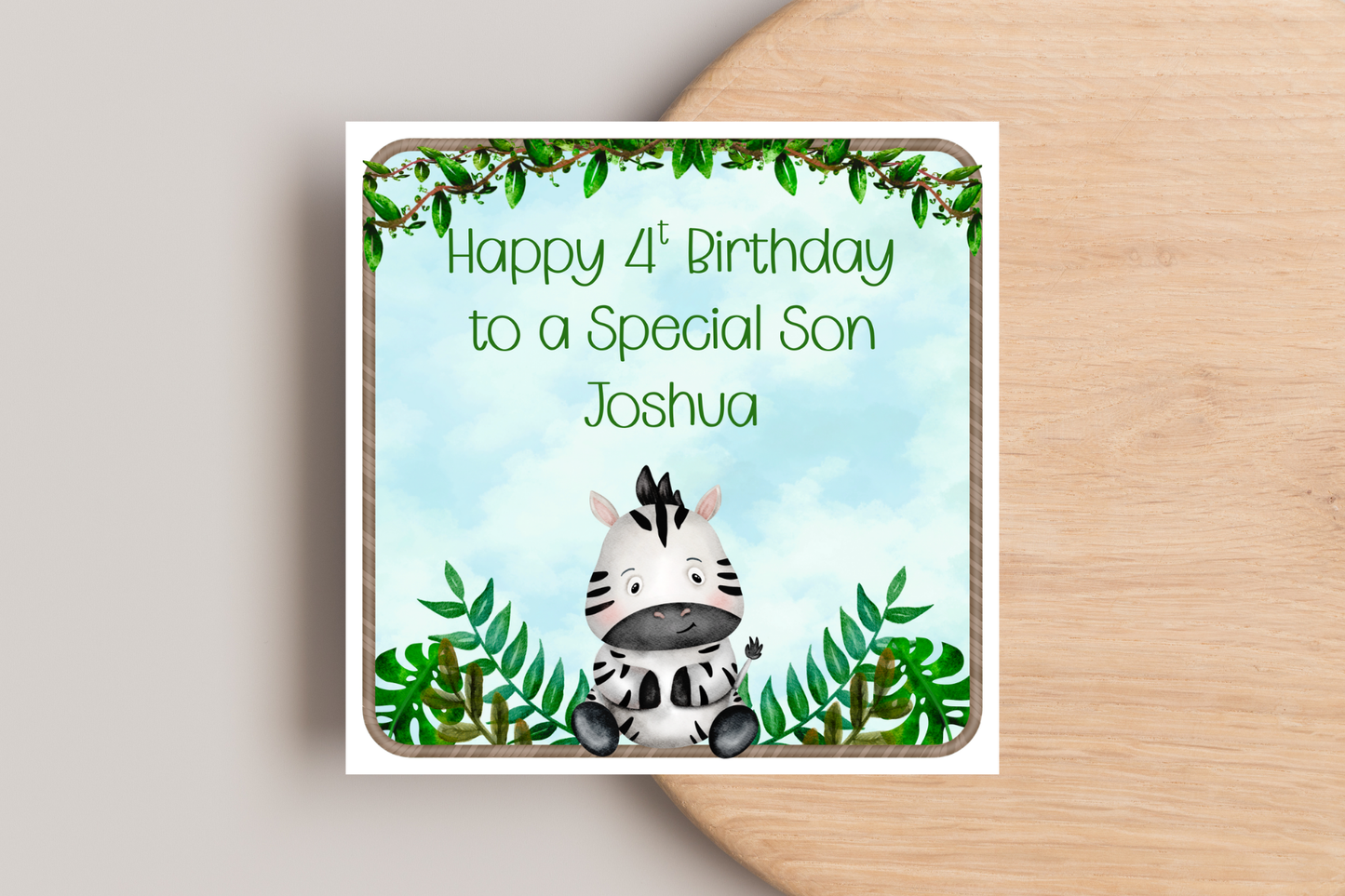 Personalised Jungle Animal Themed Birthday Card