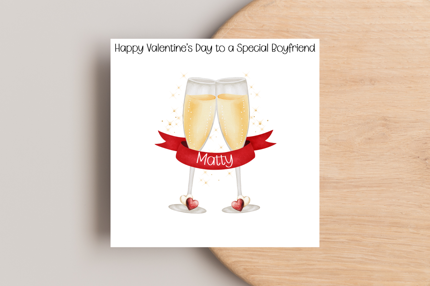 Personalised 'Cheers to love' Valentine's Day Card