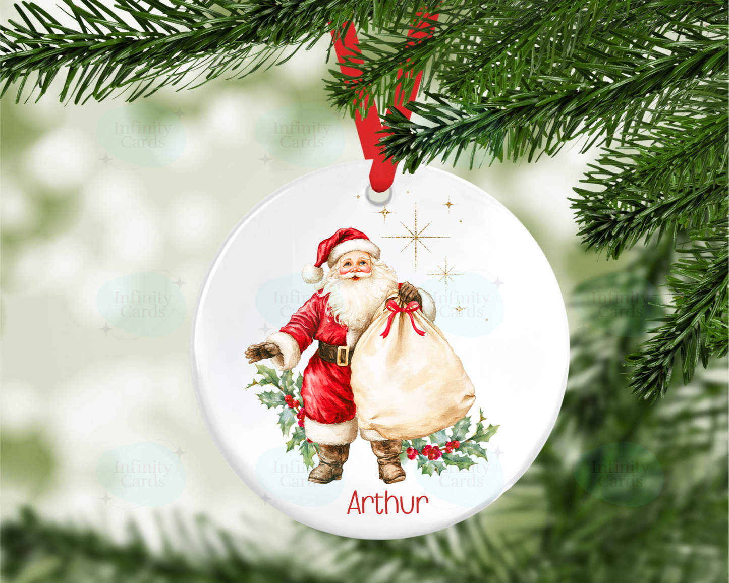 Personalised Santa Christmas Tree Decoration