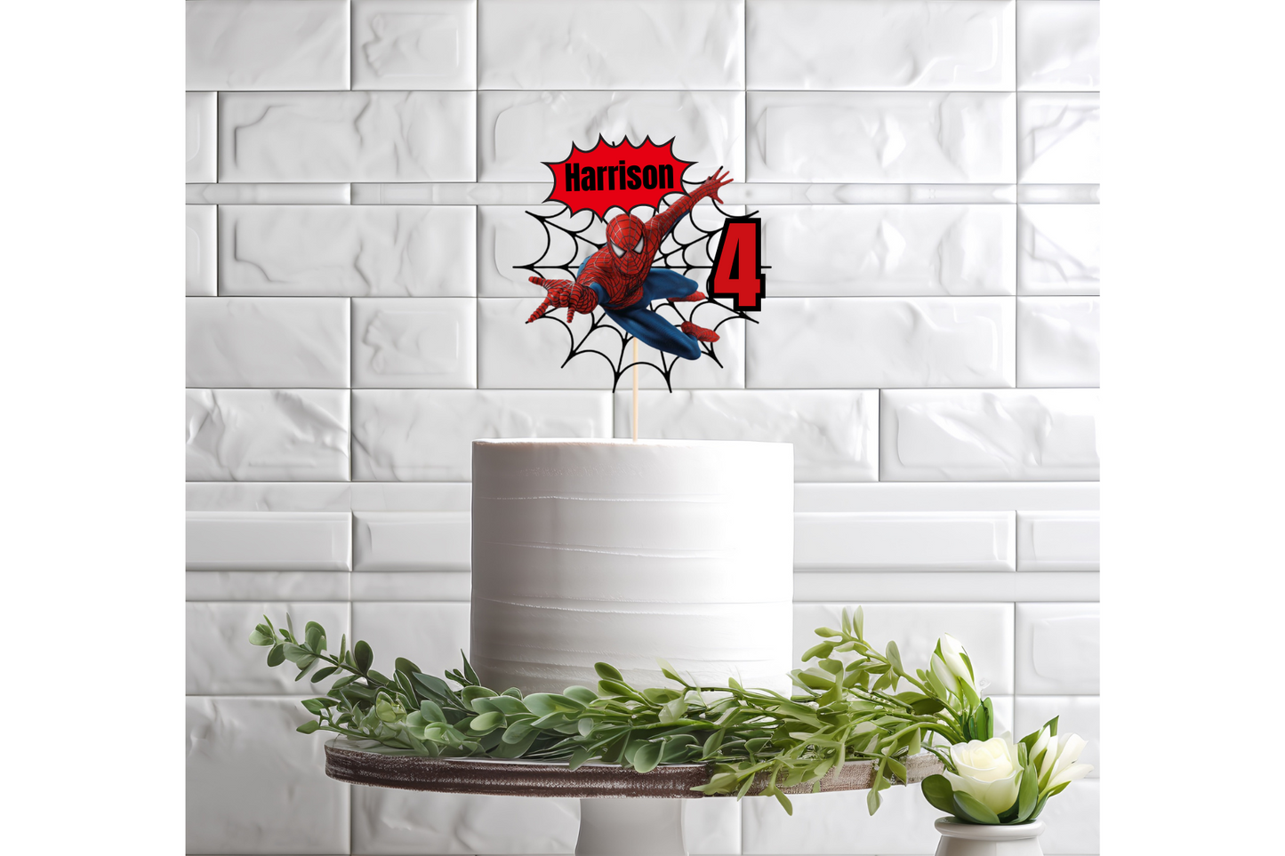 Personalised Spiderman Cake Topper