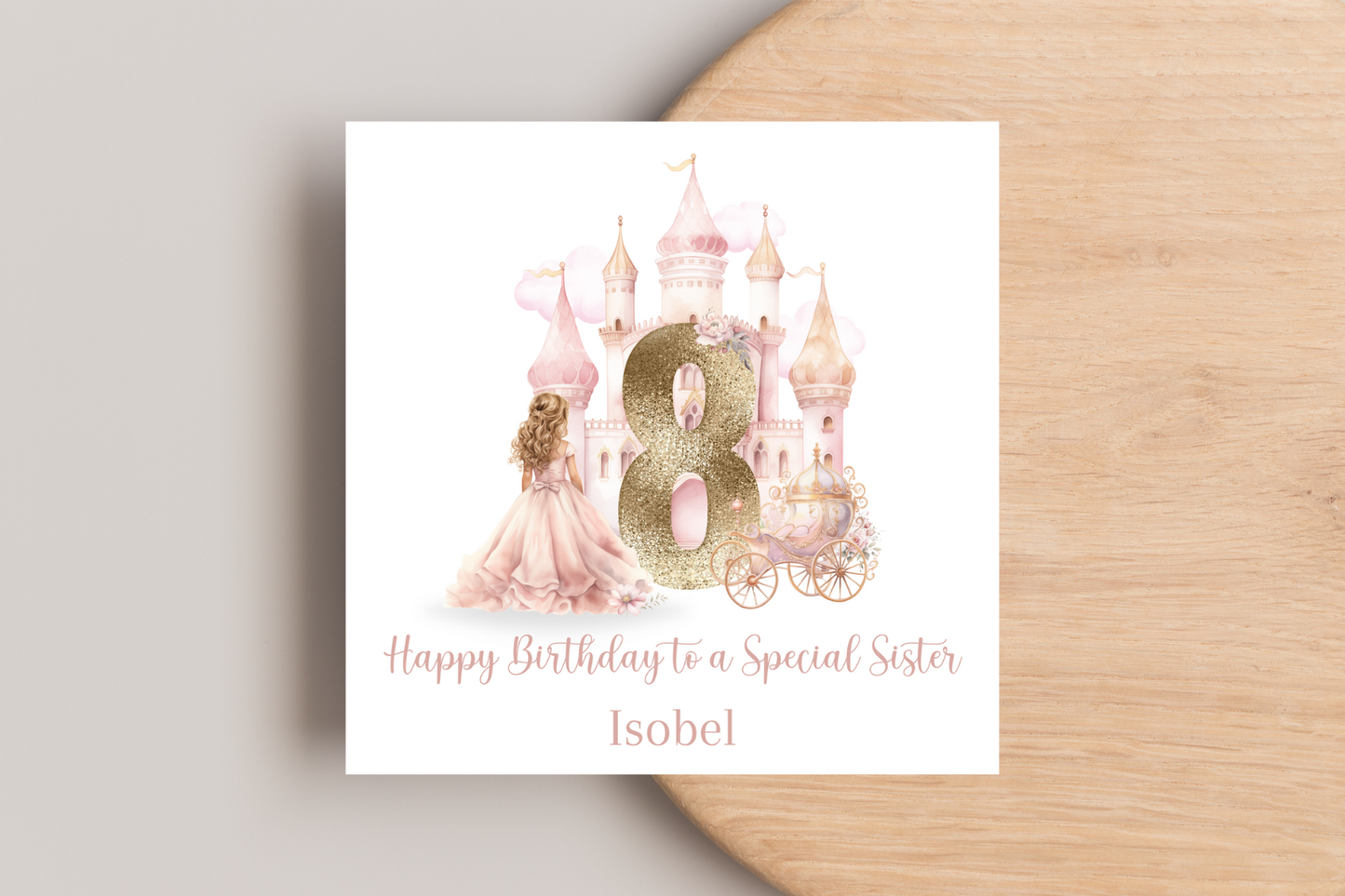 Personalised Princess Numbered Birthday Card