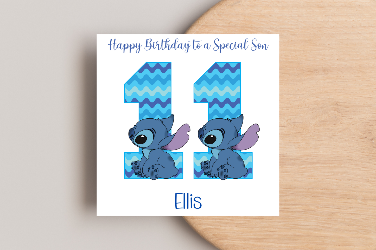 Personalised Stitch Number Birthday Card- 6th 7th 8th 9th 10th 11th 12th