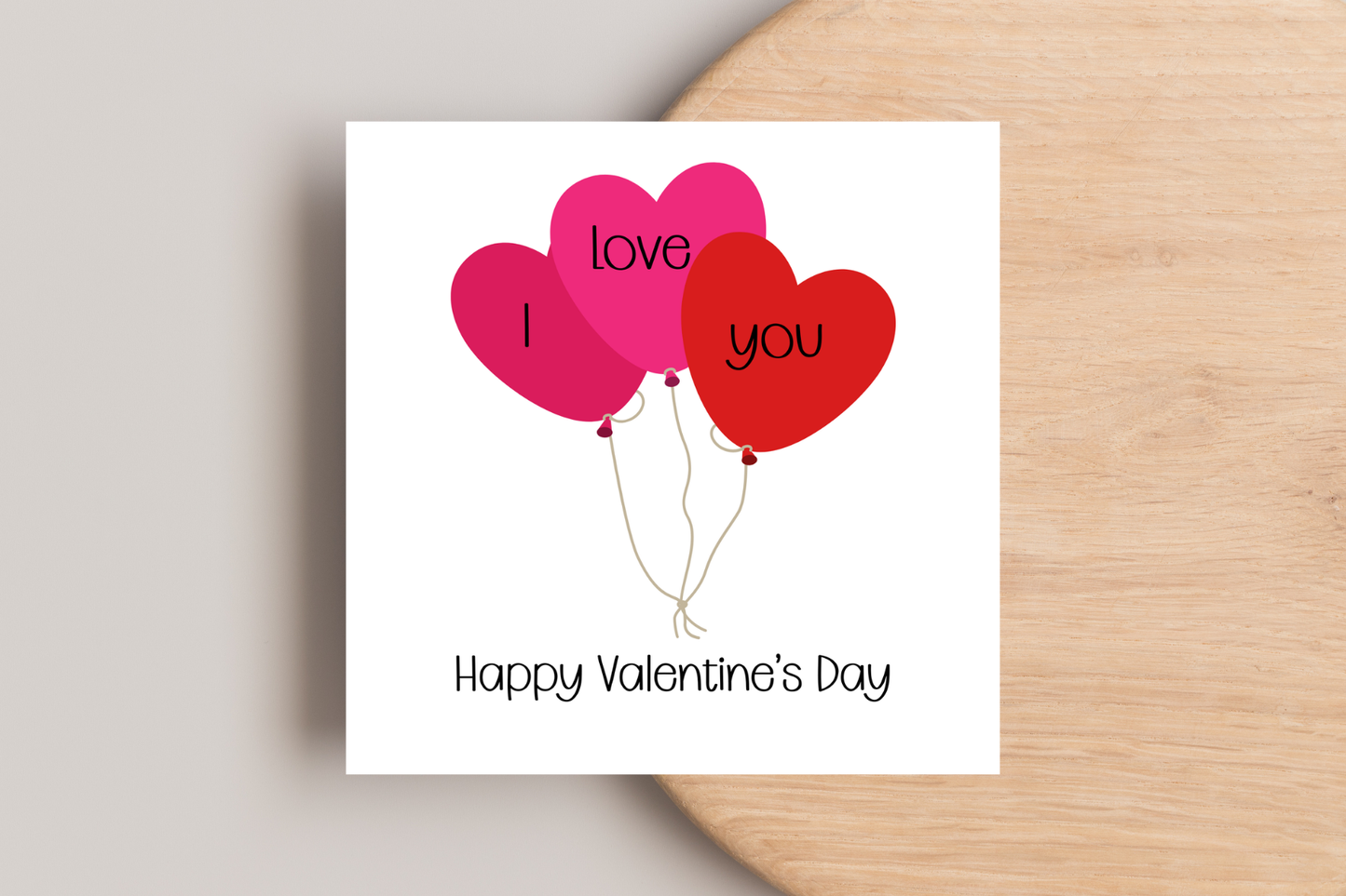 Personalised I Love You Balloons Valentine's Day Card