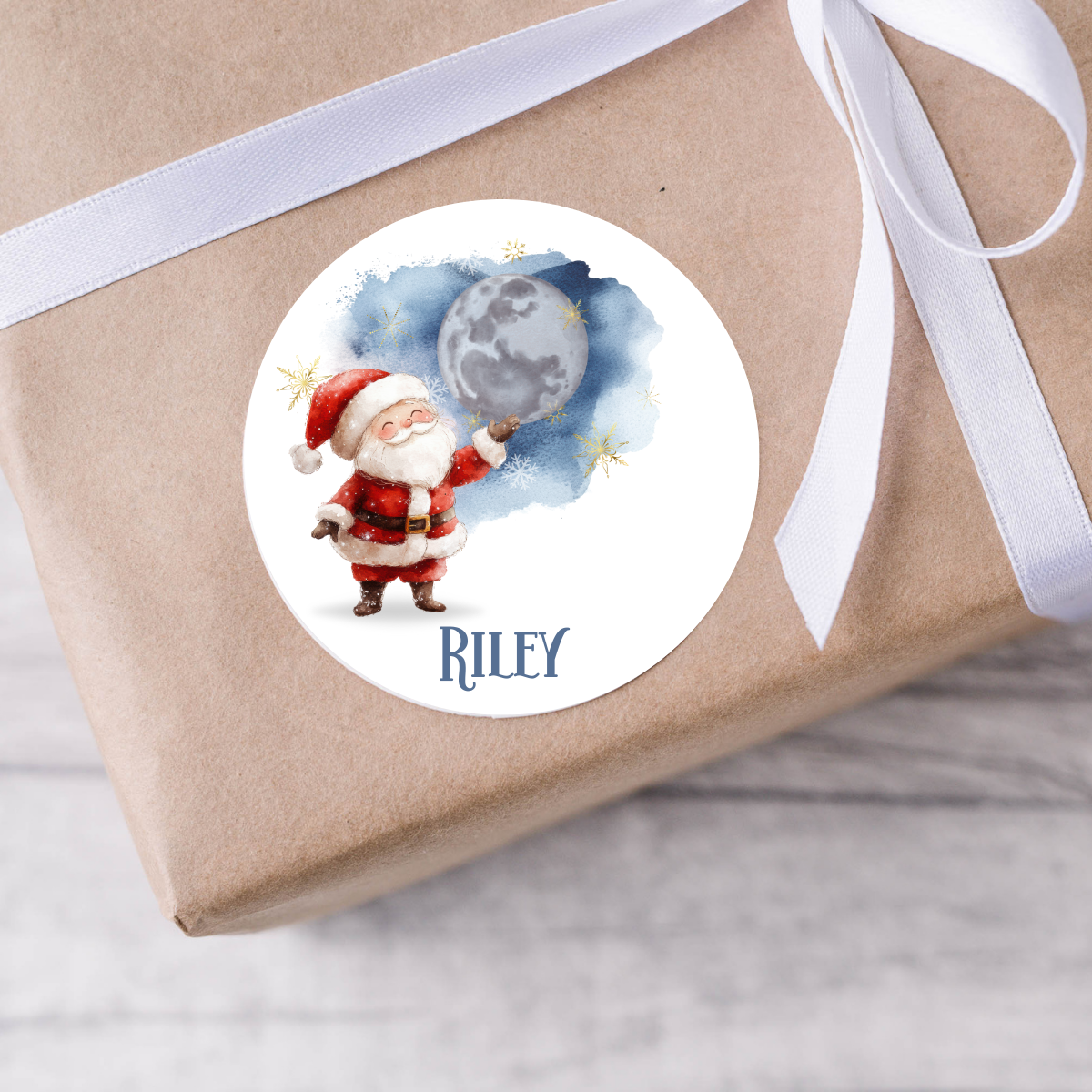 Personalised Santa Christmas Present Labels - 12 per sheet