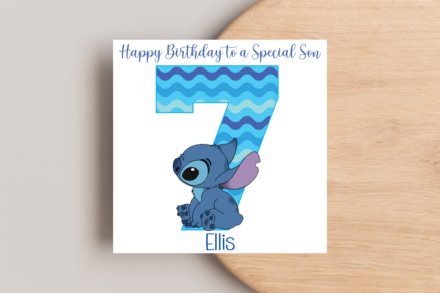Personalised Stitch Number Birthday Card- 6th 7th 8th 9th 10th 11th 12th