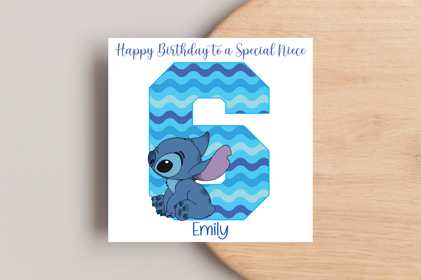 Personalised Stitch Number Birthday Card- 6th 7th 8th 9th 10th 11th 12th