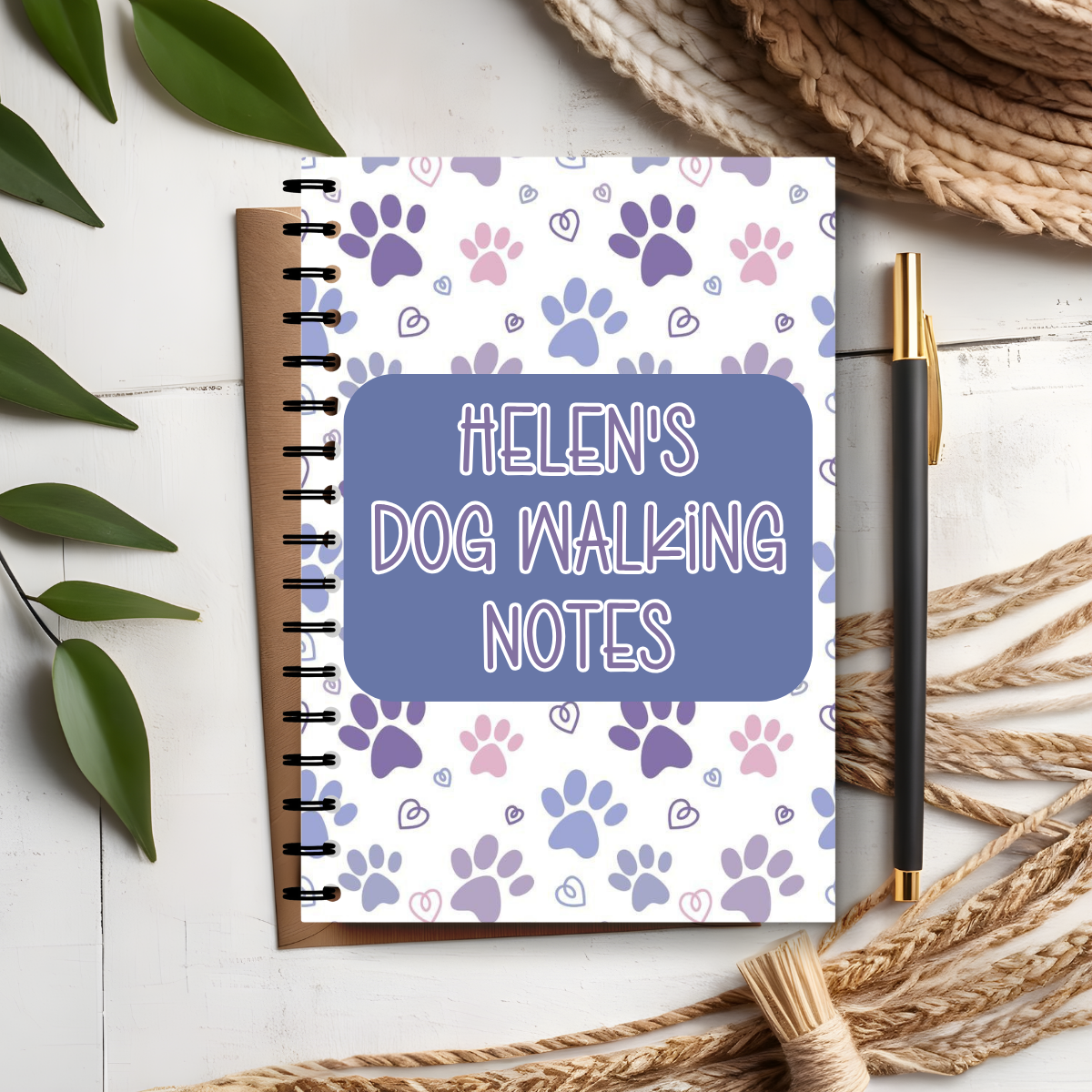 Personalised Dog Walker Notebook